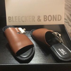 Leather slide sandals Size 8
